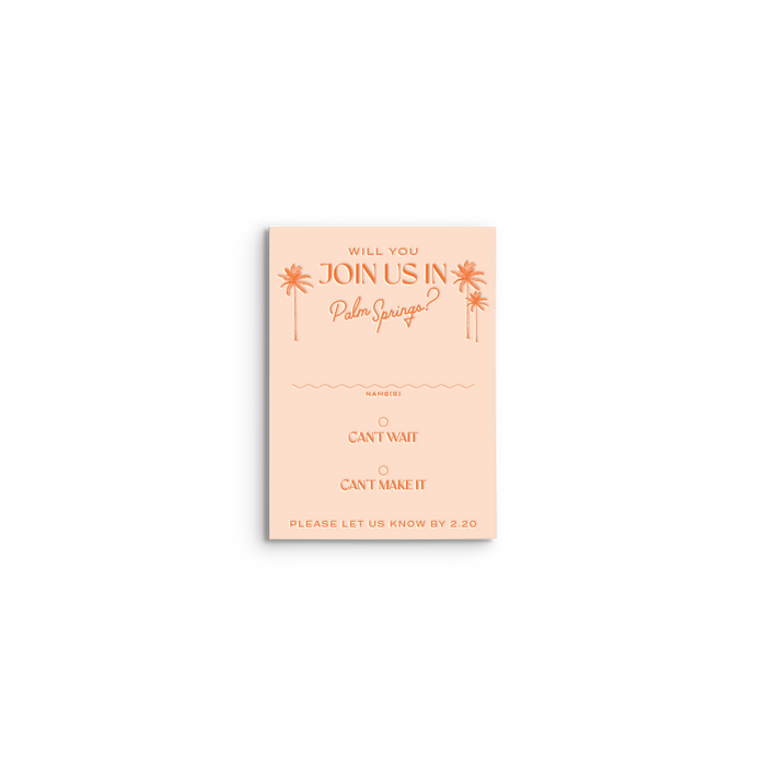 Twin Palms Mail-In RSVP Card & Envelope